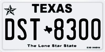 TX license plate DST8300