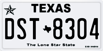 TX license plate DST8304