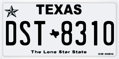 TX license plate DST8310