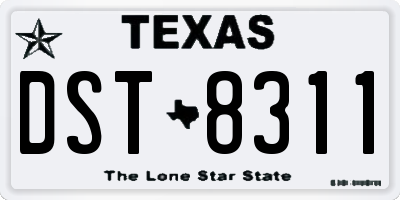 TX license plate DST8311