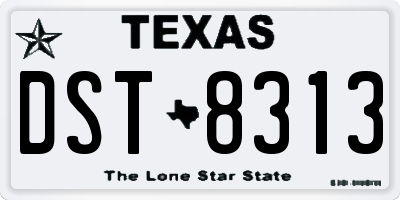 TX license plate DST8313