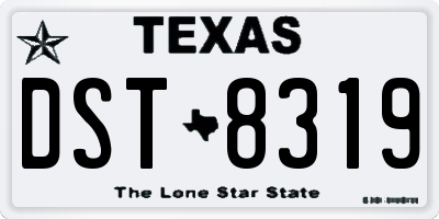 TX license plate DST8319