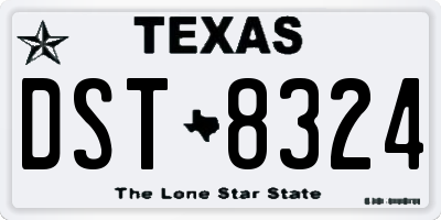 TX license plate DST8324