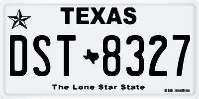 TX license plate DST8327