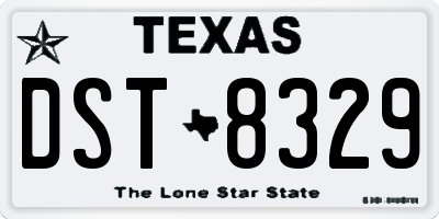 TX license plate DST8329