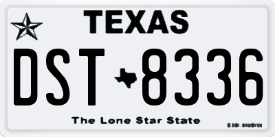 TX license plate DST8336