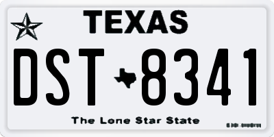 TX license plate DST8341