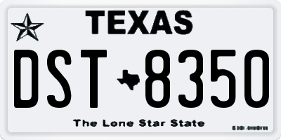 TX license plate DST8350