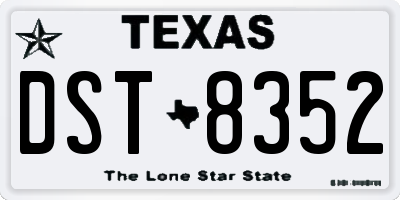 TX license plate DST8352