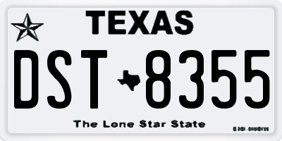 TX license plate DST8355