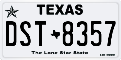 TX license plate DST8357