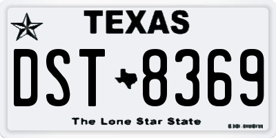 TX license plate DST8369