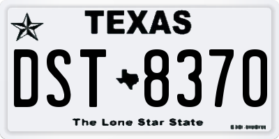 TX license plate DST8370