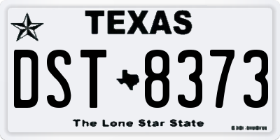 TX license plate DST8373