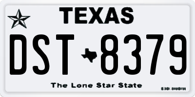 TX license plate DST8379
