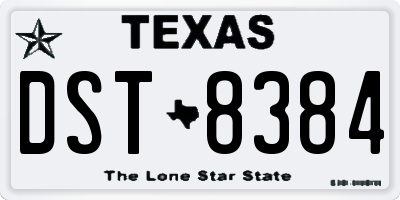 TX license plate DST8384