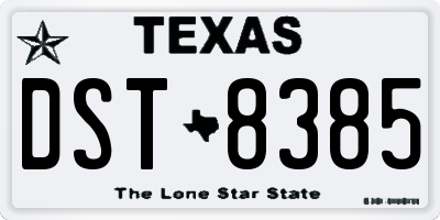 TX license plate DST8385