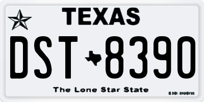 TX license plate DST8390
