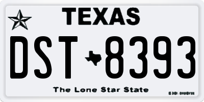TX license plate DST8393