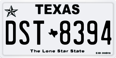 TX license plate DST8394