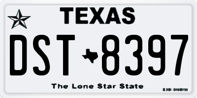 TX license plate DST8397