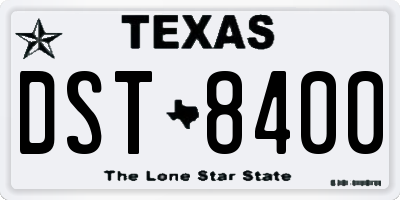 TX license plate DST8400