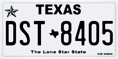 TX license plate DST8405