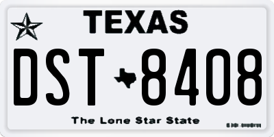 TX license plate DST8408