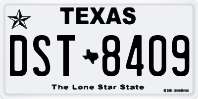 TX license plate DST8409