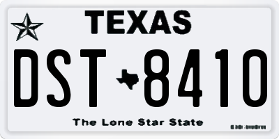 TX license plate DST8410