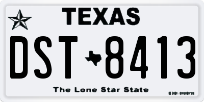 TX license plate DST8413