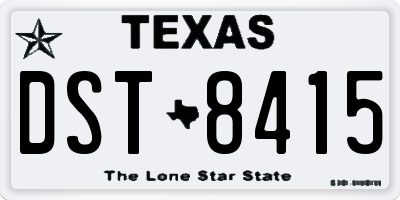 TX license plate DST8415