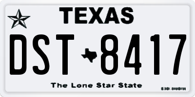 TX license plate DST8417