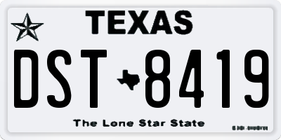 TX license plate DST8419