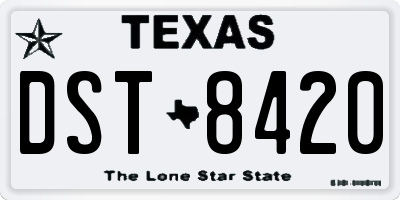 TX license plate DST8420