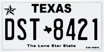 TX license plate DST8421