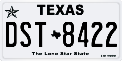 TX license plate DST8422