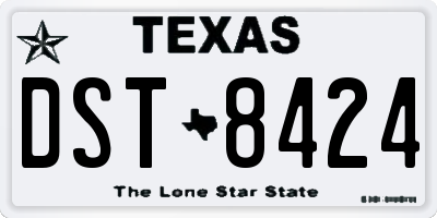 TX license plate DST8424