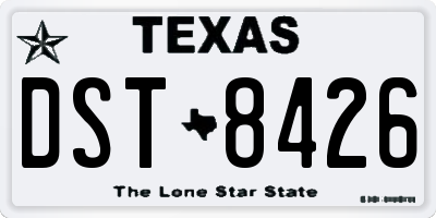 TX license plate DST8426