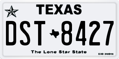 TX license plate DST8427