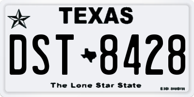 TX license plate DST8428