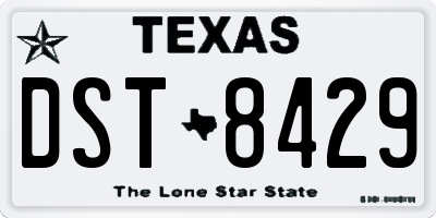 TX license plate DST8429