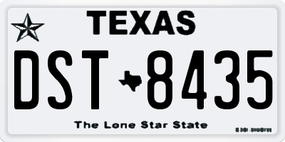 TX license plate DST8435