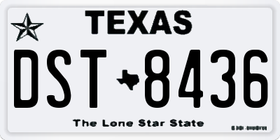 TX license plate DST8436