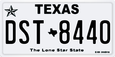TX license plate DST8440