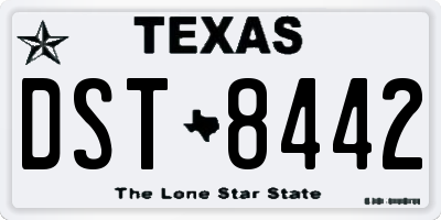 TX license plate DST8442