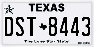 TX license plate DST8443