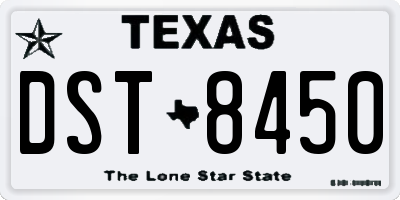 TX license plate DST8450