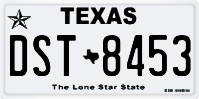 TX license plate DST8453