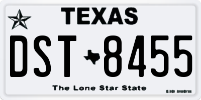 TX license plate DST8455